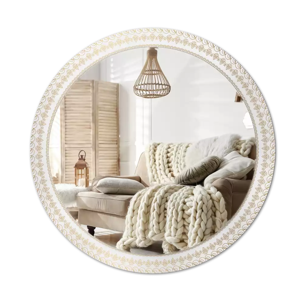 Espelho redondo decorativo mandala indiana