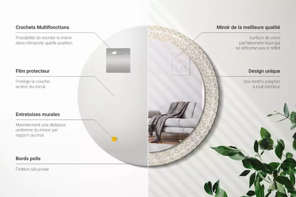 Espelho redondo decorativo mandala indiana