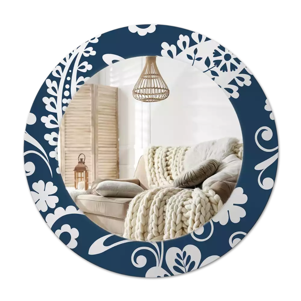 Espelho redondo decorativo Composição Paisley