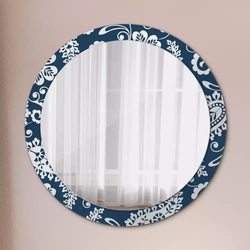 Espelho redondo decorativo Composição Paisley