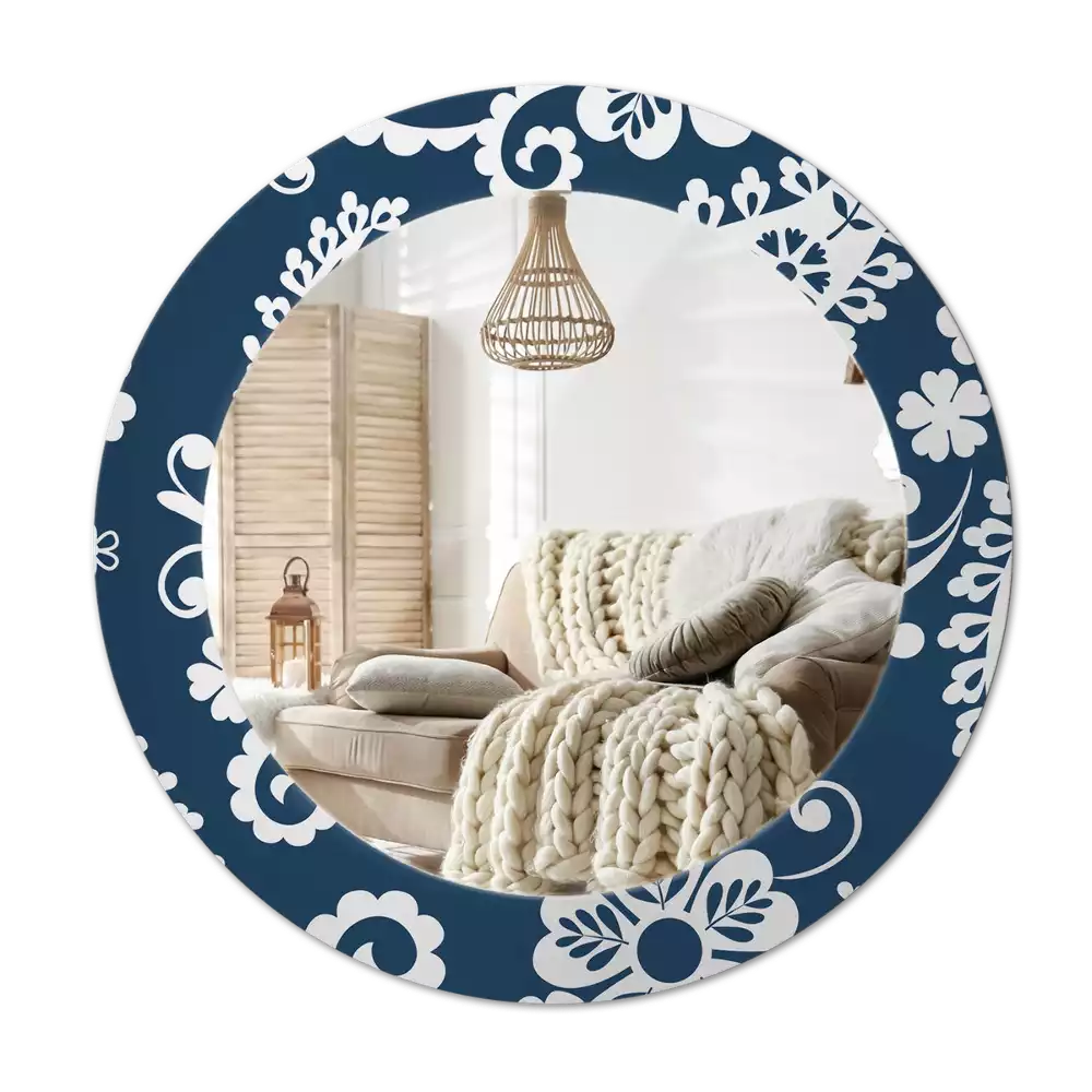 Espelho redondo decorativo Composição Paisley