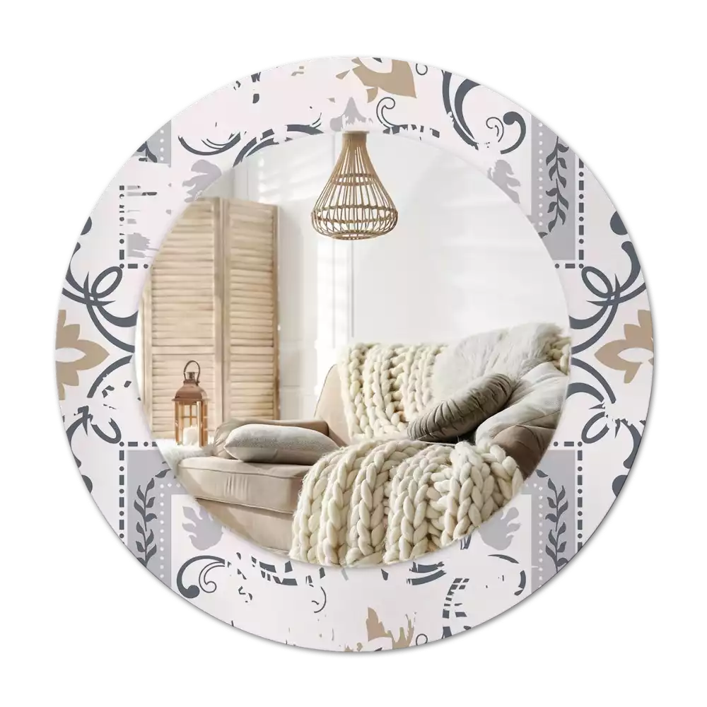 Espelho decorativo redondo Azulejos retrô