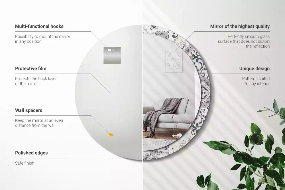 Espelho decorativo redondo Azulejos retrô