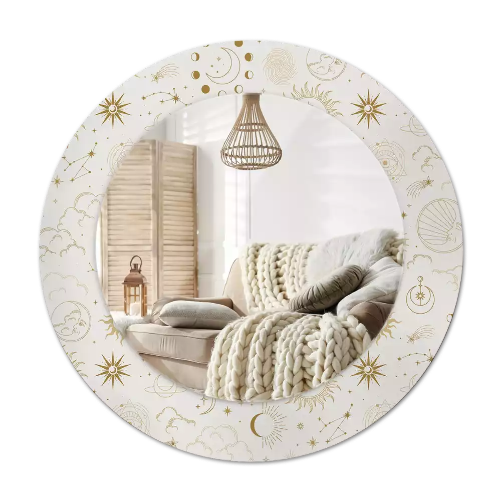 Espelho decorativo redondo Padrão místico