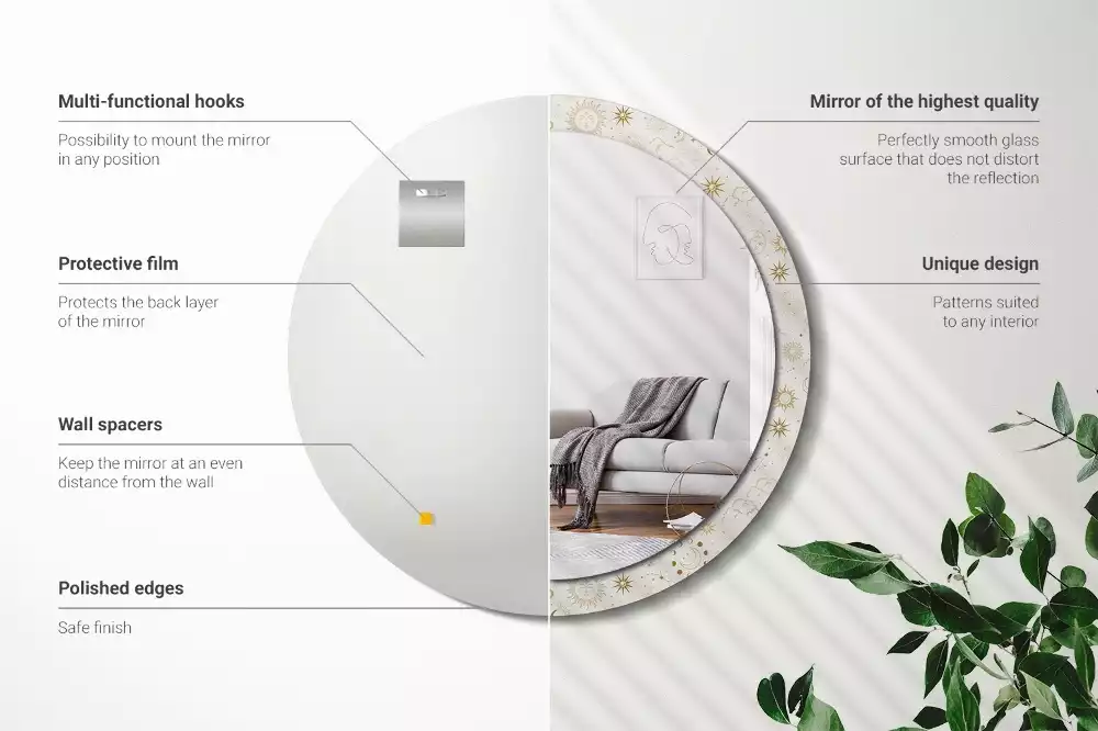 Espelho decorativo redondo Padrão místico