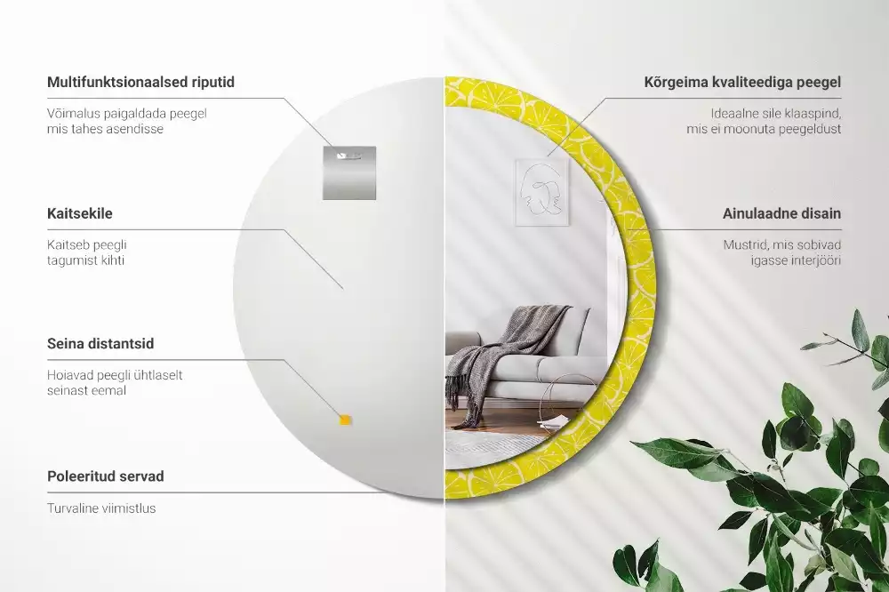 Espelho decorativo redondo Limões