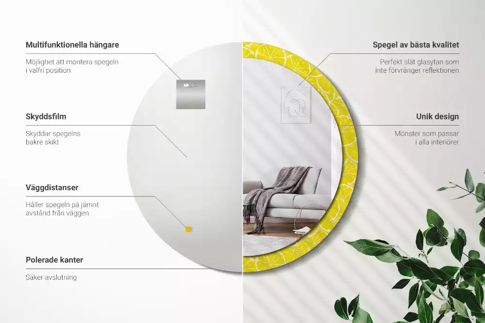 Espelho decorativo redondo Limões