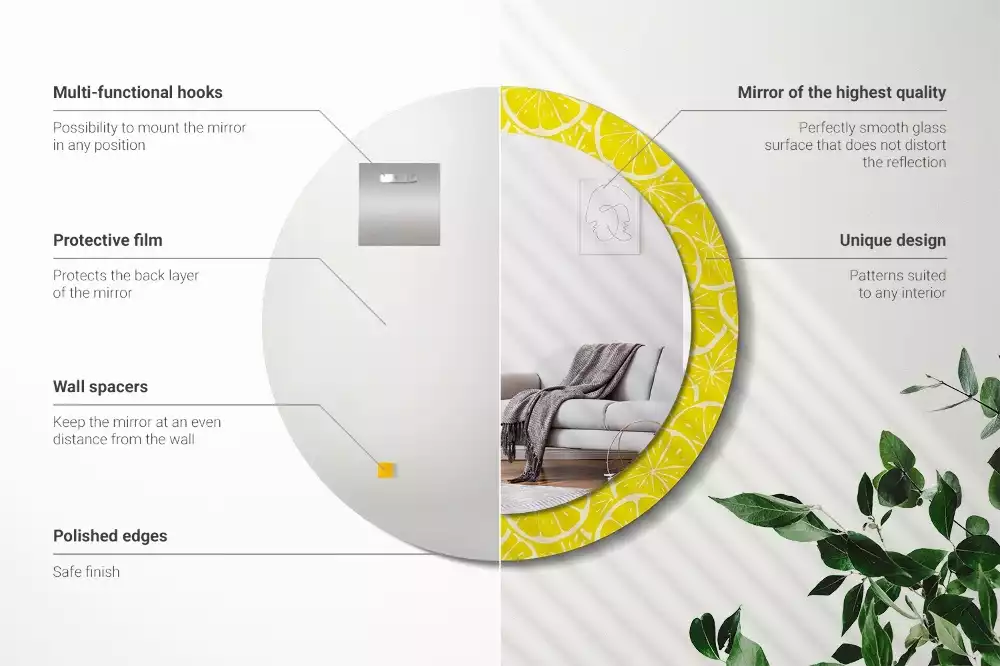 Espelho decorativo redondo Limões