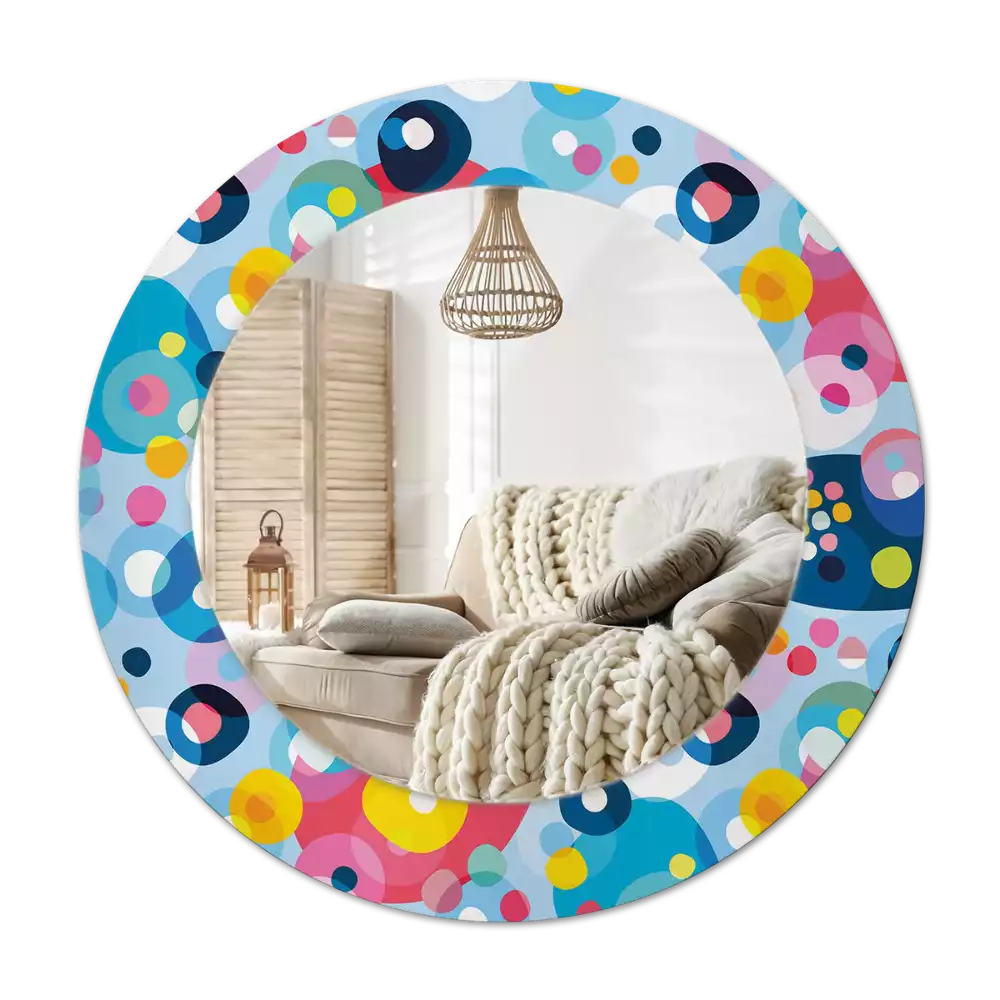 Espelho redondo decorativo Círculos coloridos