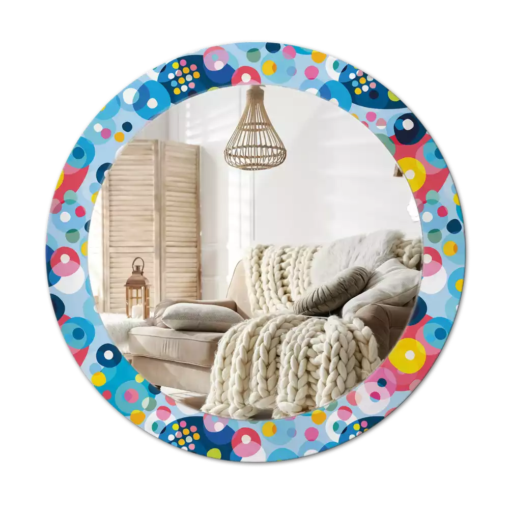 Espelho redondo decorativo Círculos coloridos
