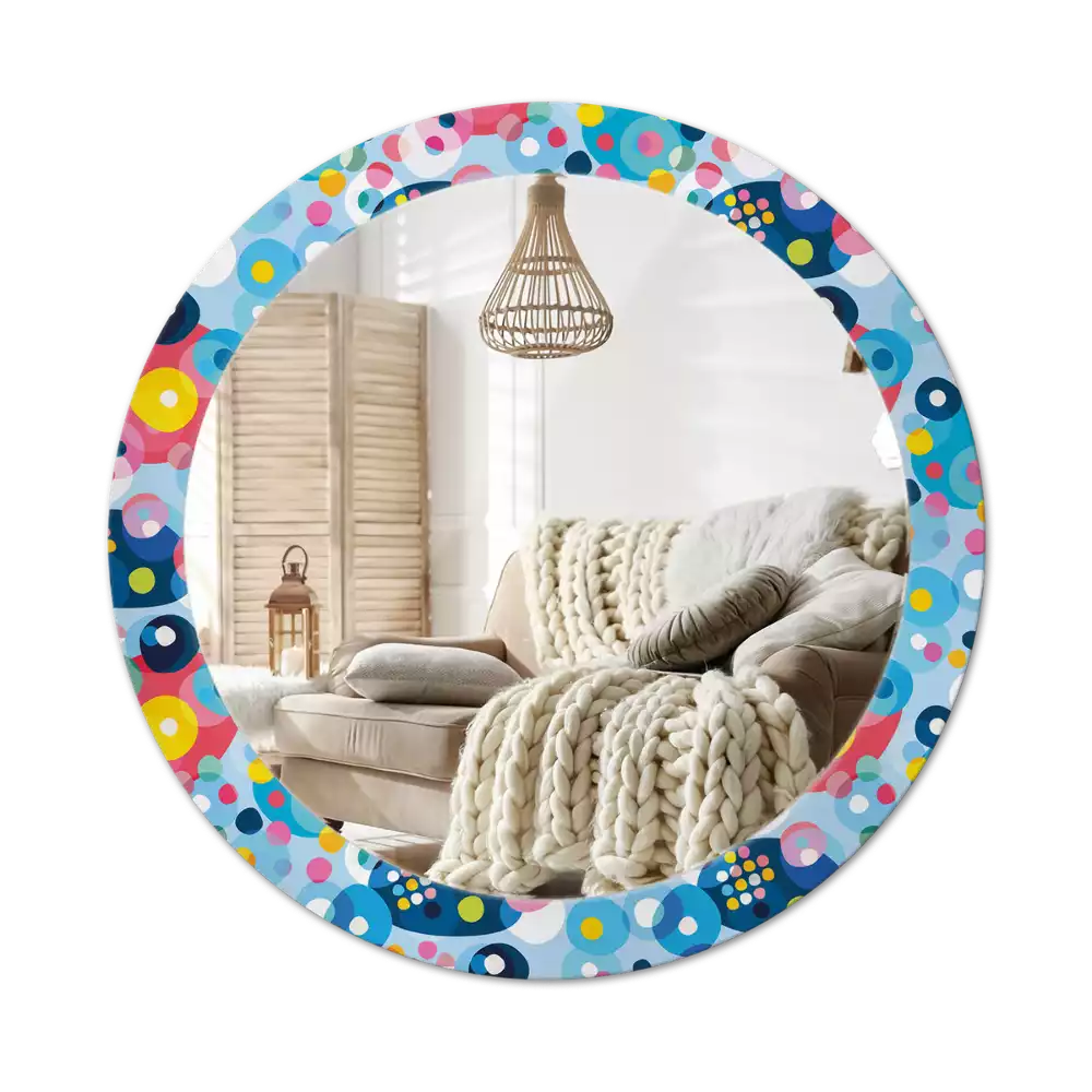 Espelho redondo decorativo Círculos coloridos