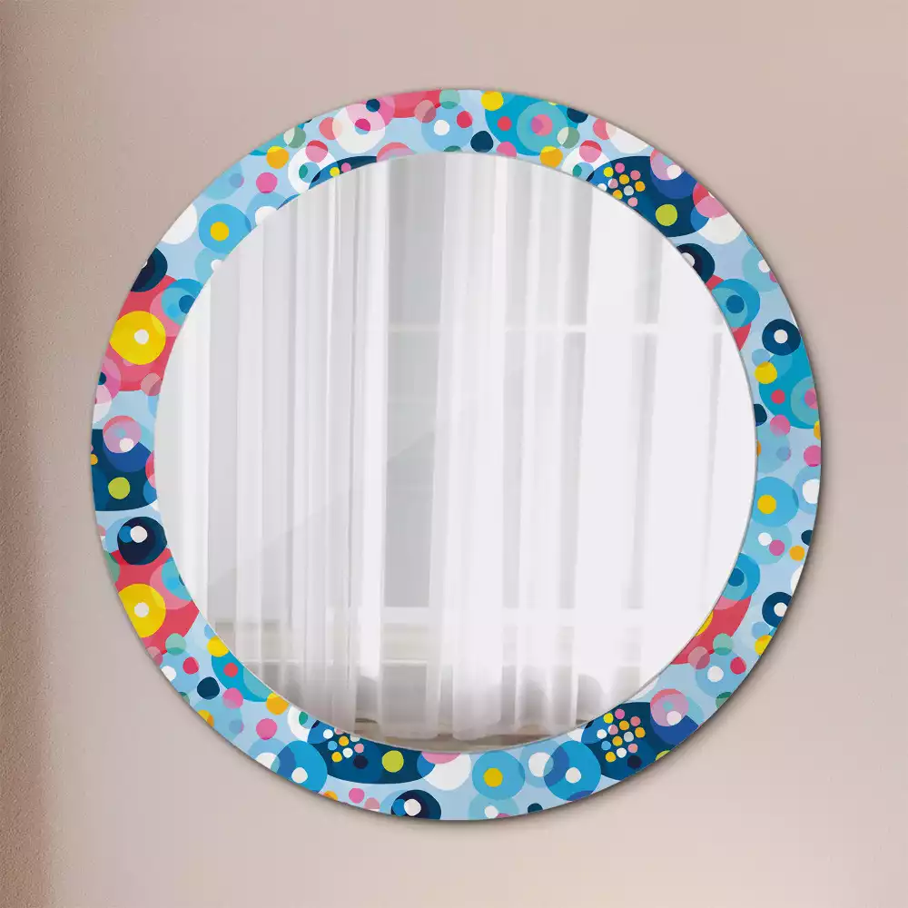 Espelho redondo decorativo Círculos coloridos