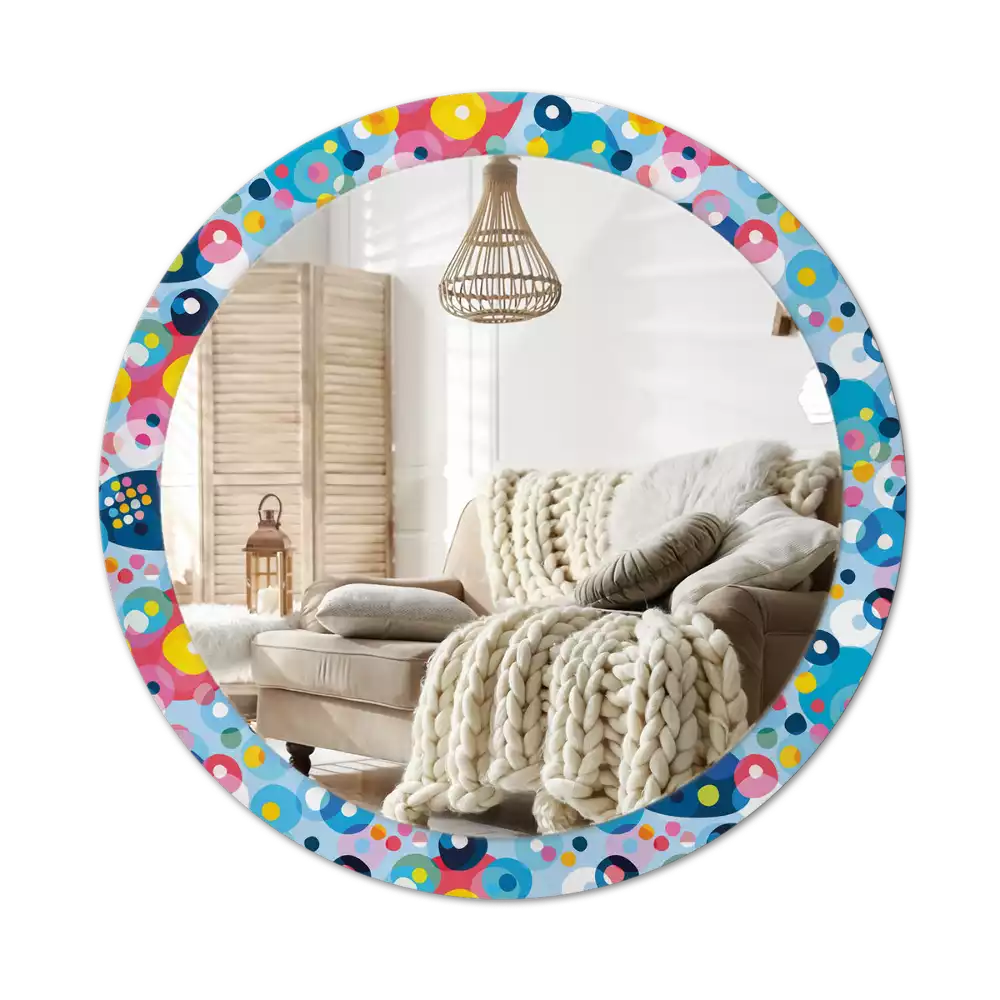 Espelho redondo decorativo Círculos coloridos