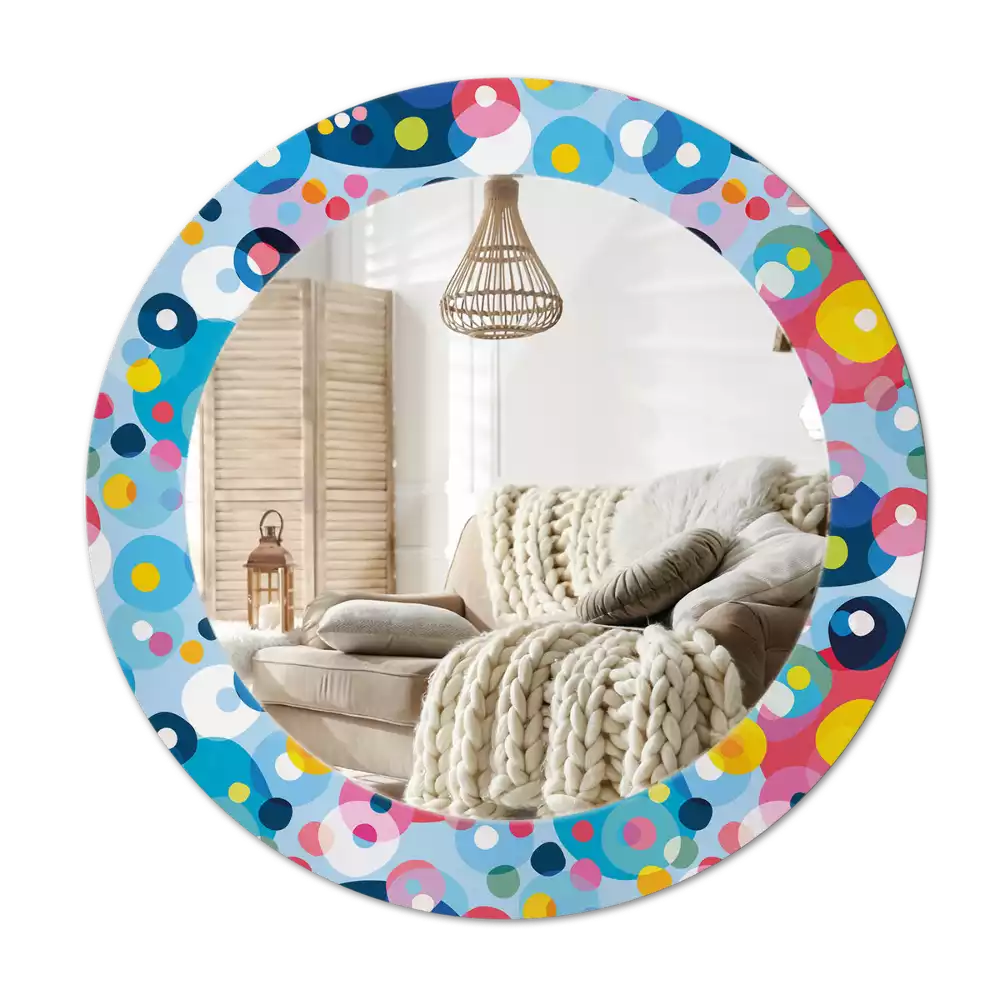 Espelho redondo decorativo Círculos coloridos