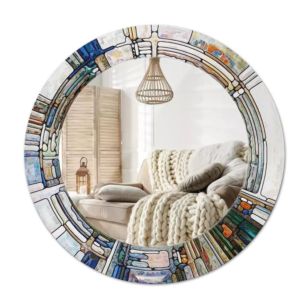 Espelho decorativo redondo Vitral