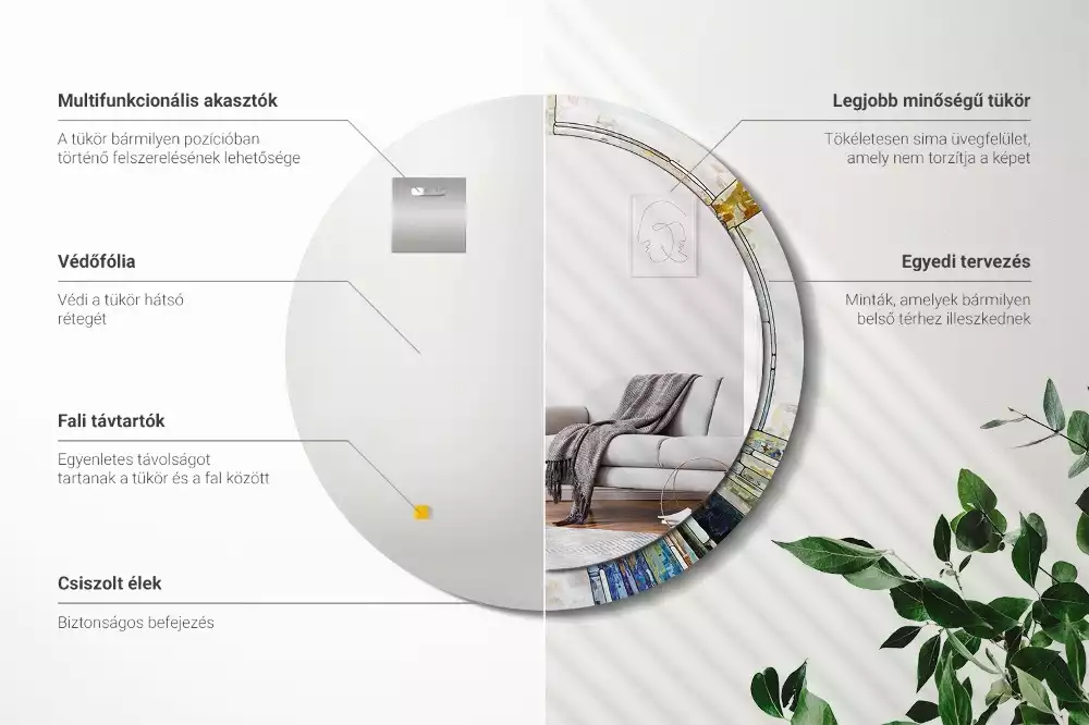 Espelho decorativo redondo Vitral