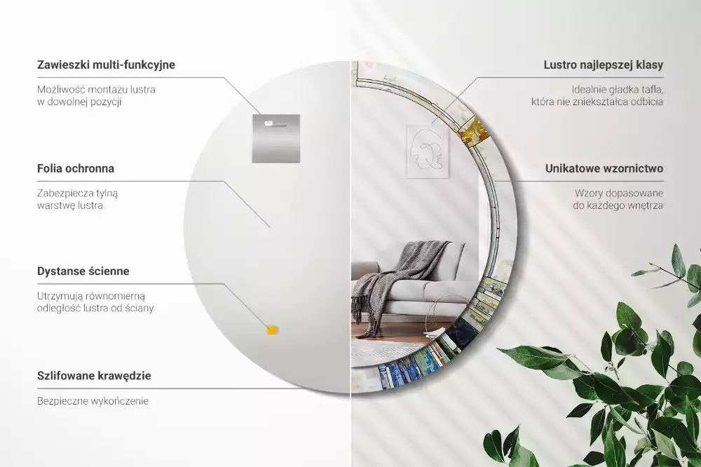 Espelho decorativo redondo Vitral