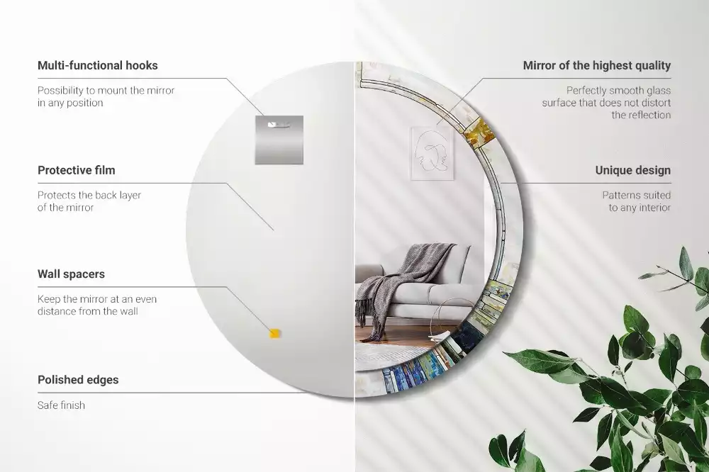 Espelho decorativo redondo Vitral