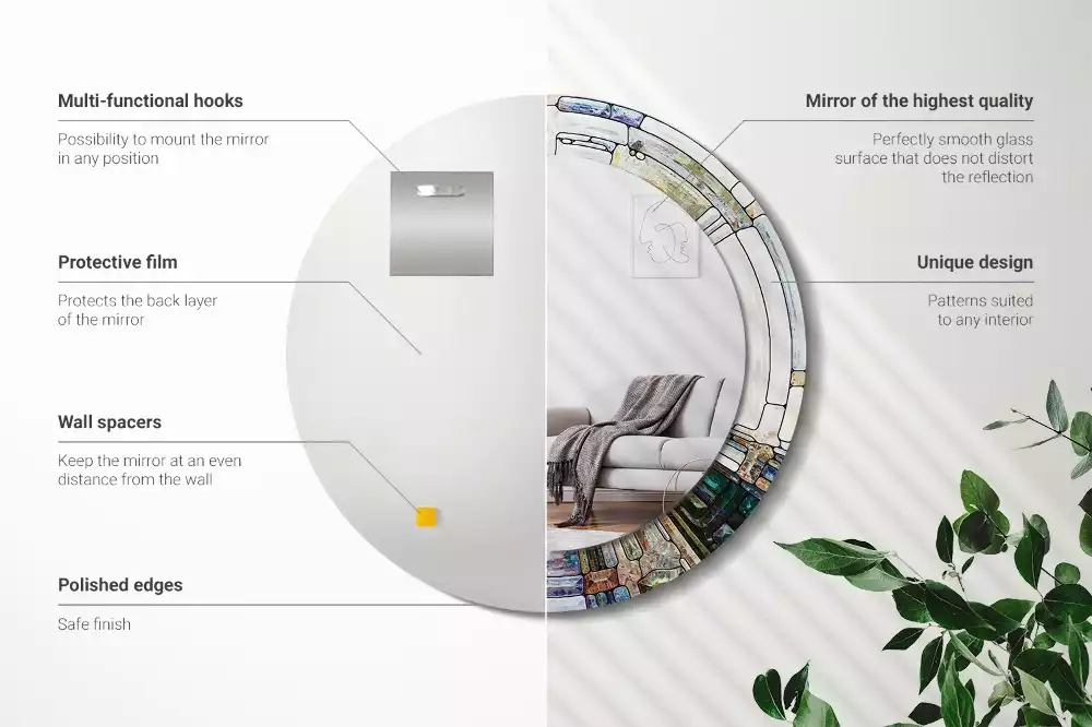 Espelho decorativo redondo Vitral