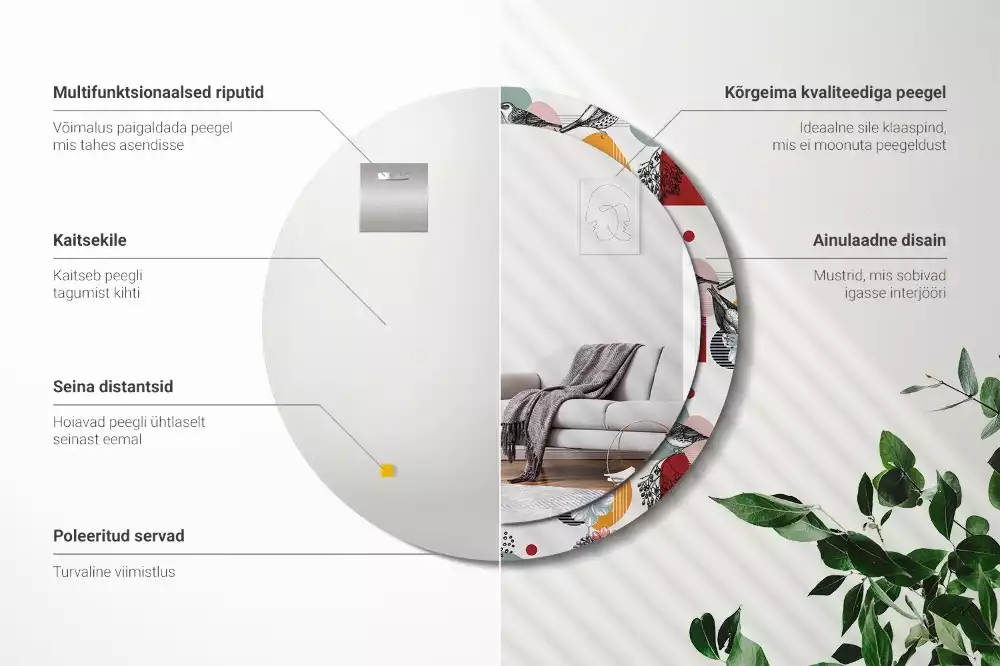 Espelho redondo decorativo Patki Vintage