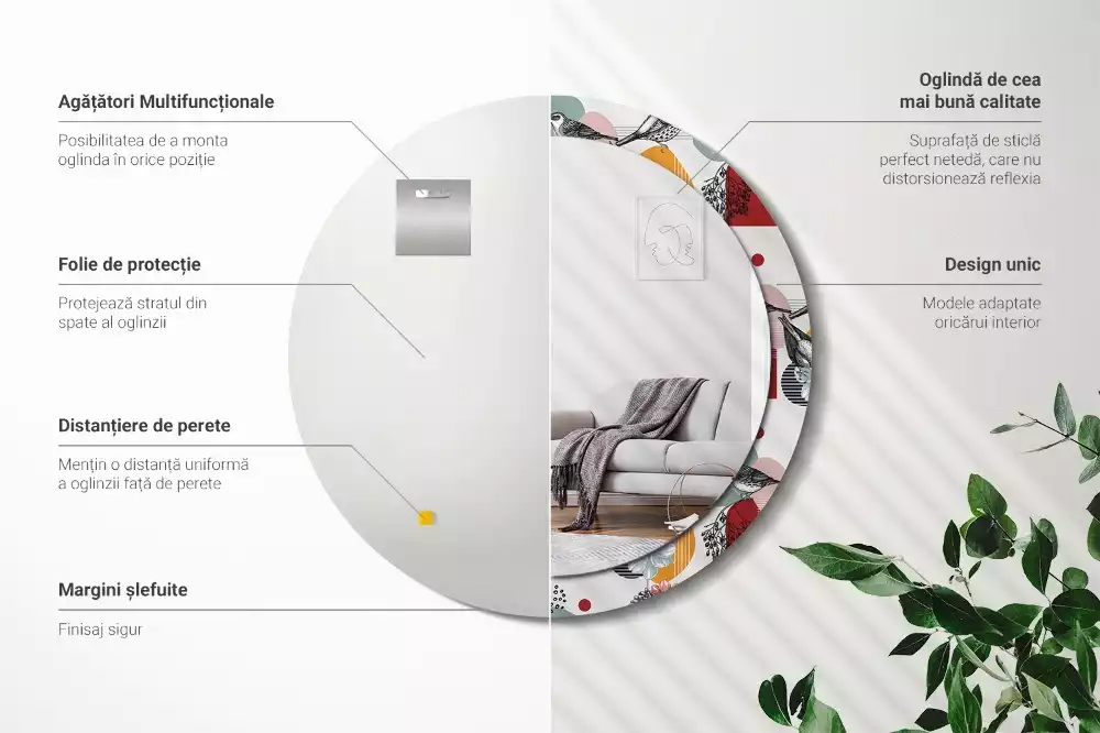 Espelho redondo decorativo Patki Vintage