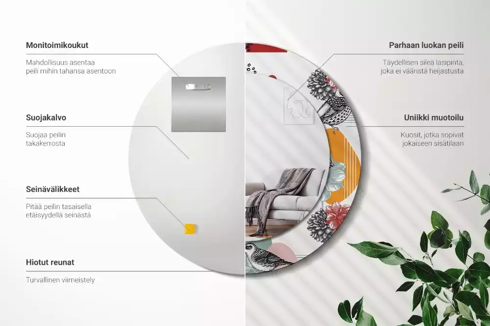 Espelho redondo decorativo Patki Vintage