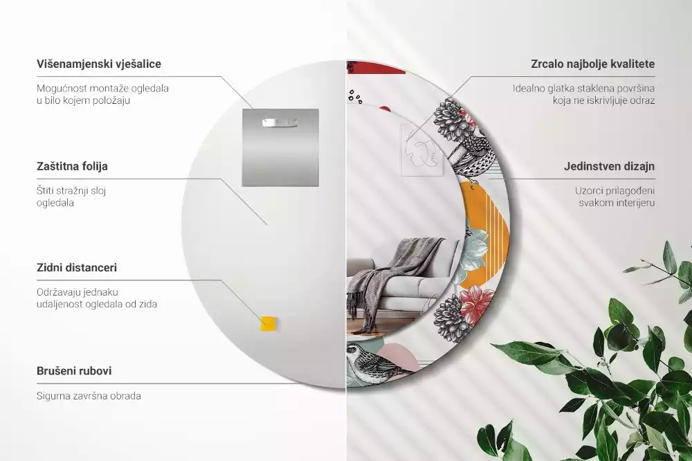 Espelho redondo decorativo Patki Vintage