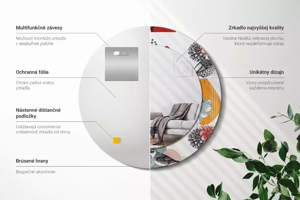 Espelho redondo decorativo Patki Vintage