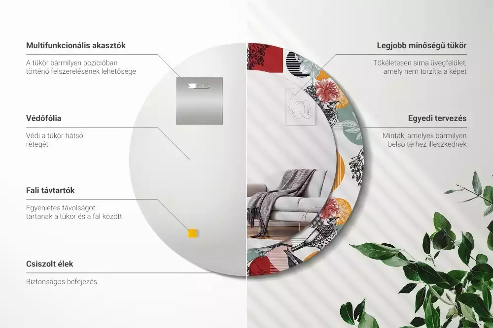 Espelho redondo decorativo Patki Vintage