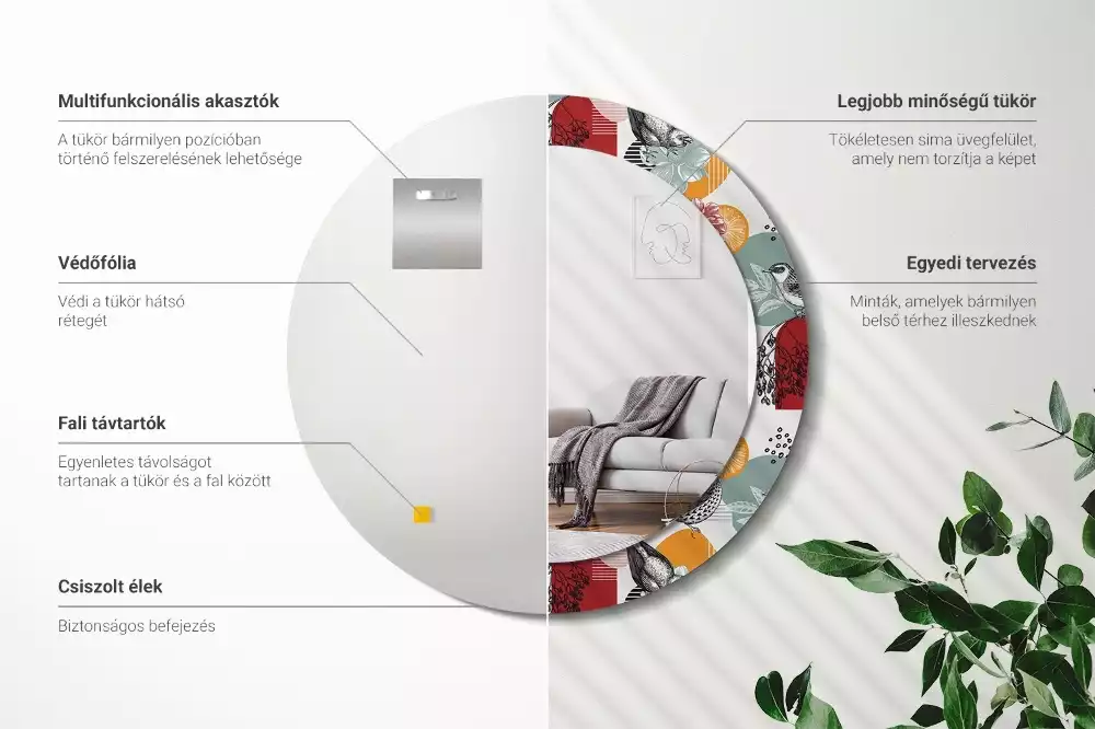 Espelho redondo decorativo Patki Vintage