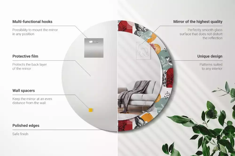 Espelho redondo decorativo Patki Vintage