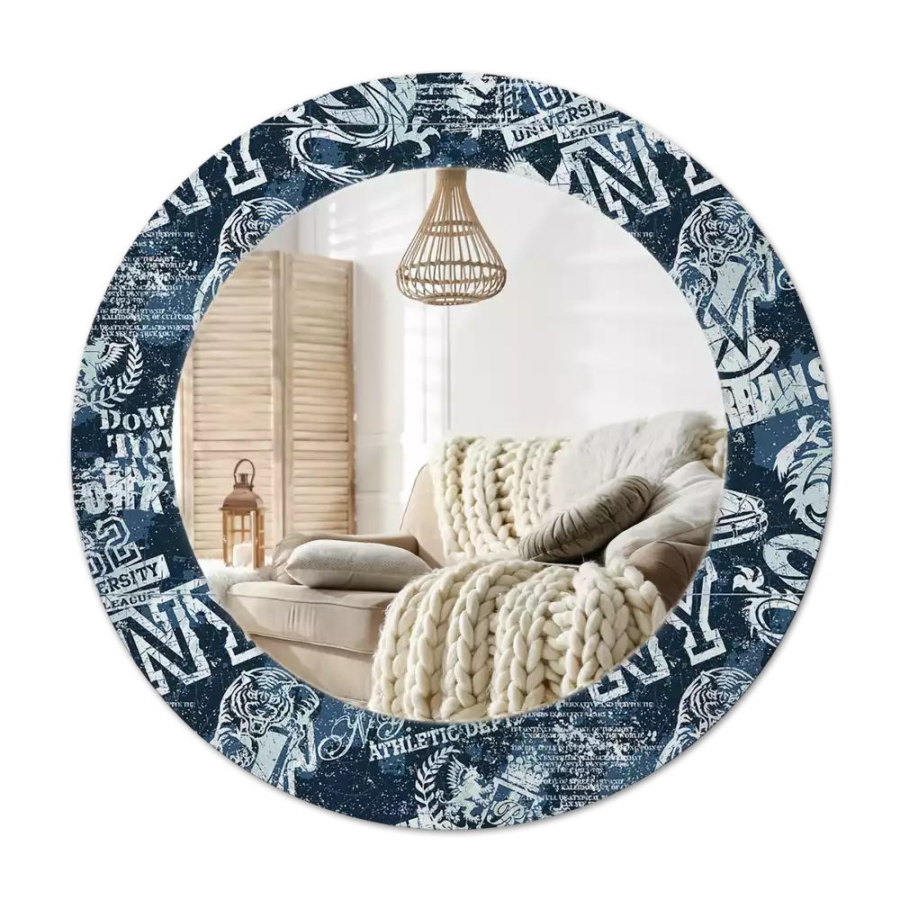 Espelho redondo decorativo Colagem de Nova York