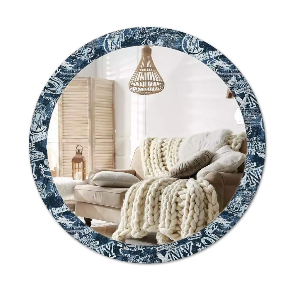 Espelho redondo decorativo Colagem de Nova York