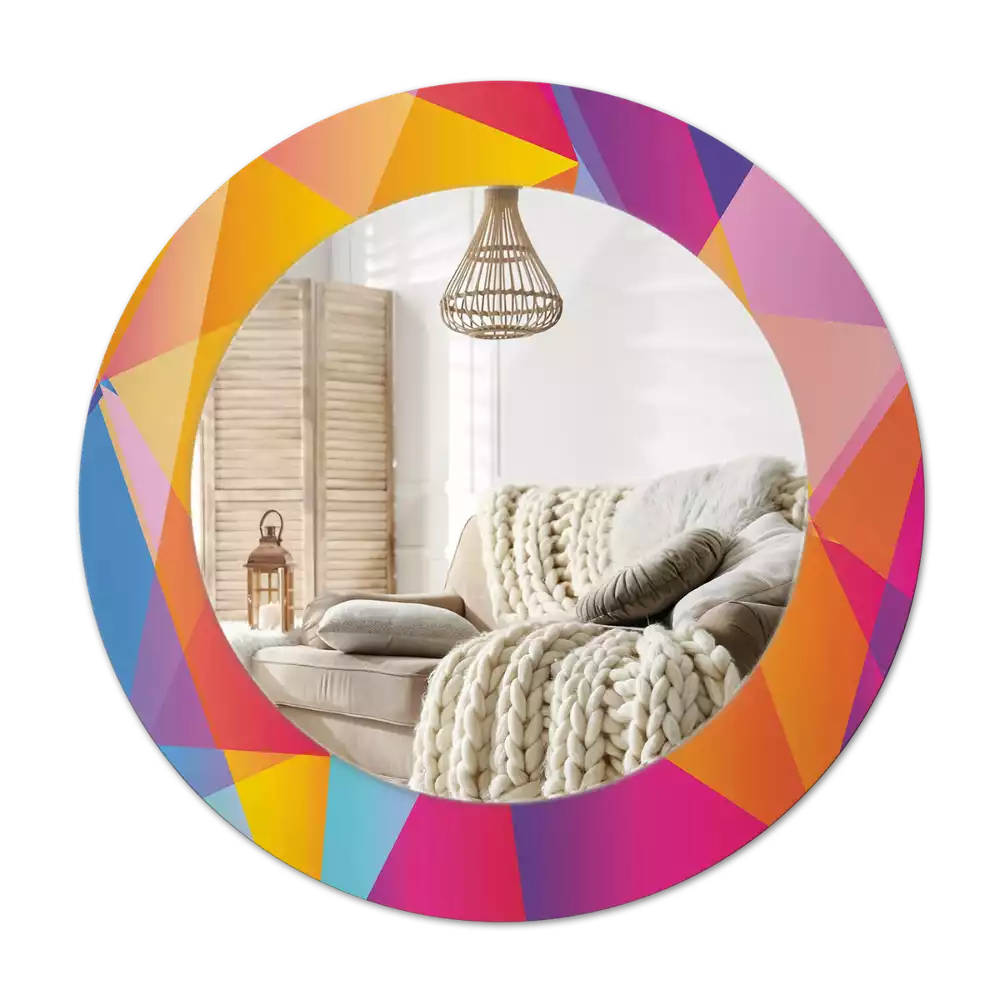 Espelho decorativo redondo Composição geométrica