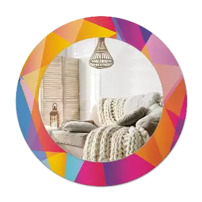 Espelho decorativo redondo Composição geométrica