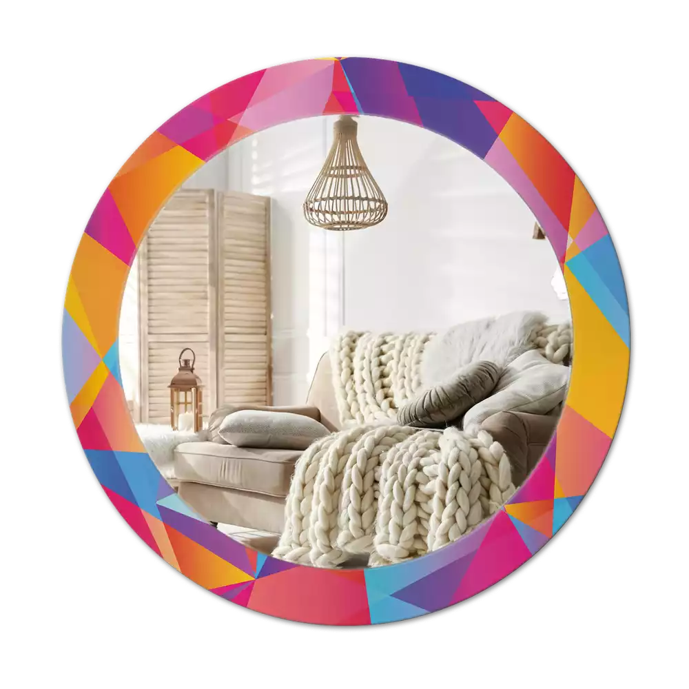 Espelho decorativo redondo Composição geométrica