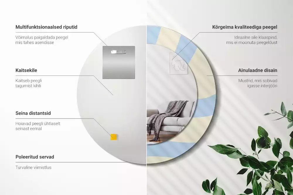 Espelho redondo decorativo Forma abstrata