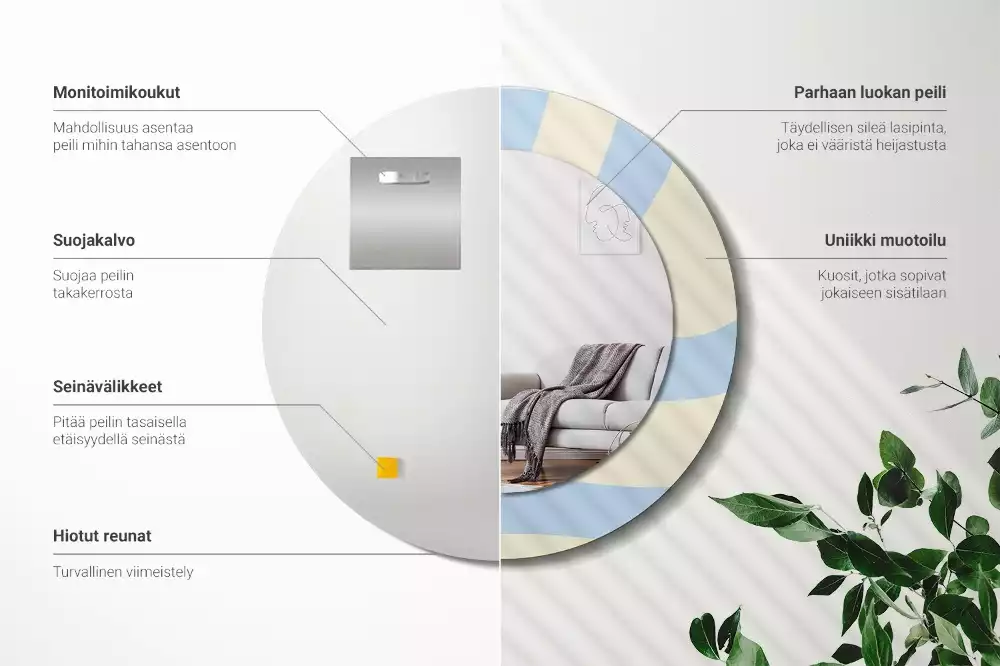 Espelho redondo decorativo Forma abstrata