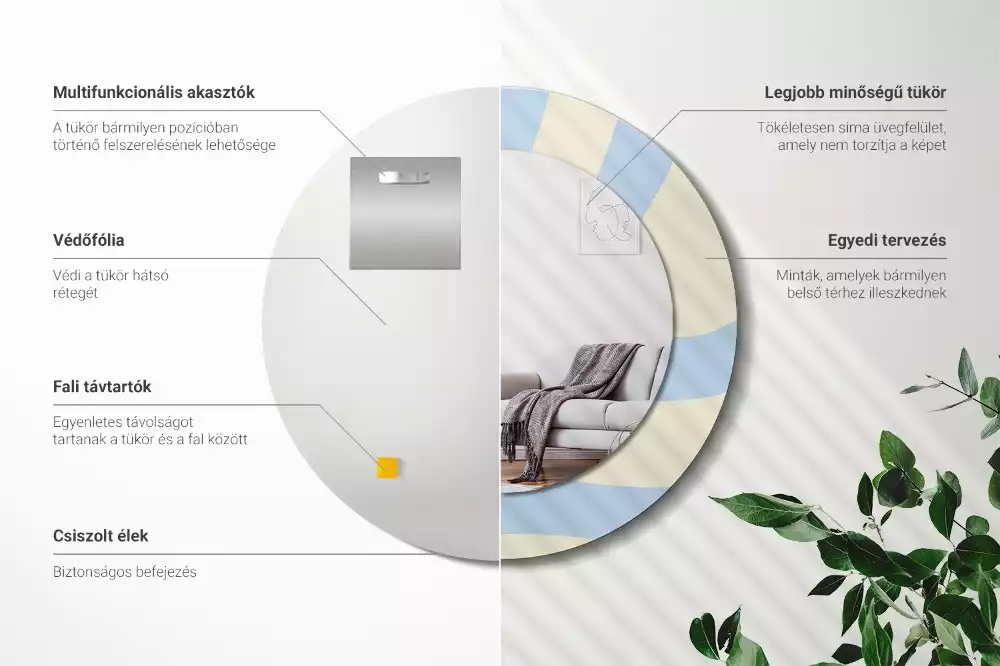 Espelho redondo decorativo Forma abstrata