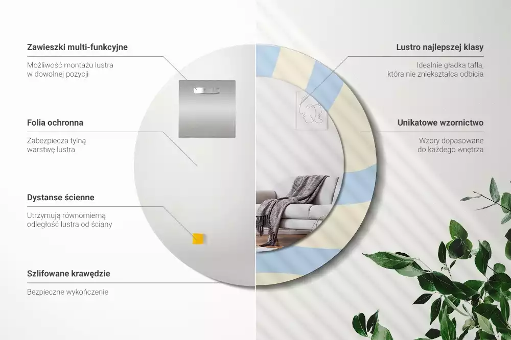 Espelho redondo decorativo Forma abstrata