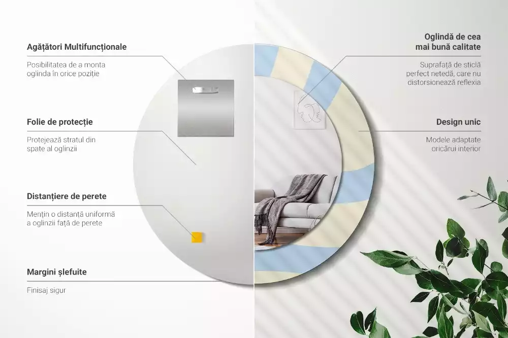 Espelho redondo decorativo Forma abstrata