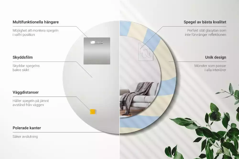 Espelho redondo decorativo Forma abstrata