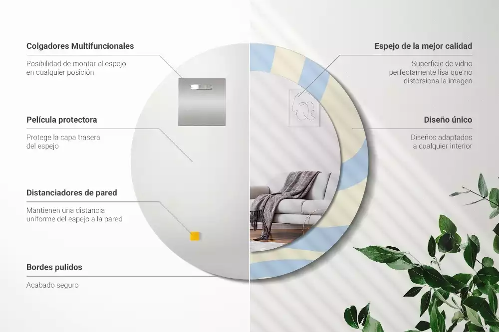 Espelho redondo decorativo Forma abstrata