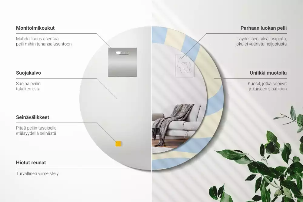 Espelho redondo decorativo Forma abstrata