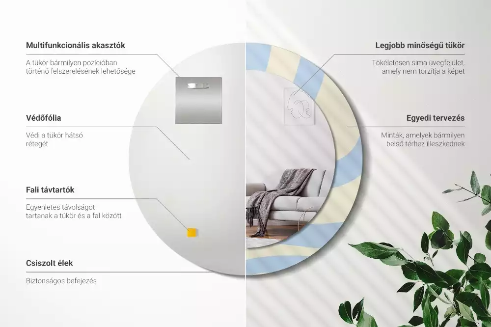 Espelho redondo decorativo Forma abstrata