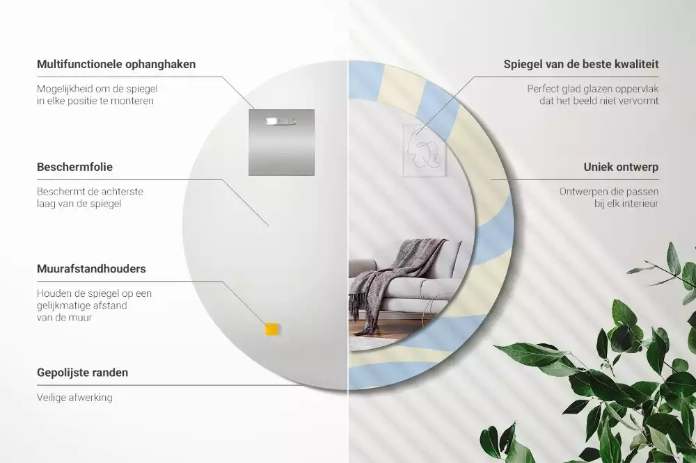 Espelho redondo decorativo Forma abstrata