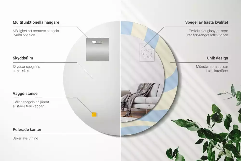 Espelho redondo decorativo Forma abstrata