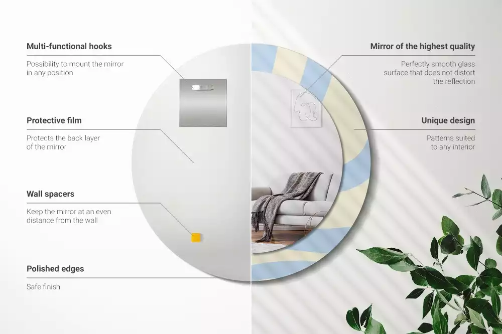 Espelho redondo decorativo Forma abstrata