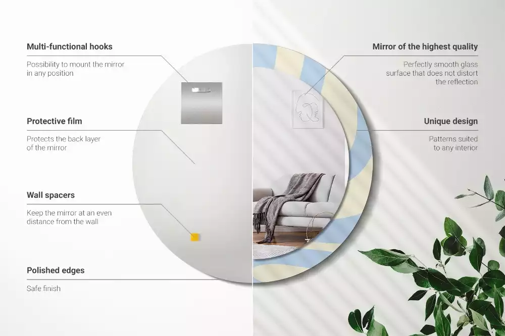 Espelho redondo decorativo Forma abstrata