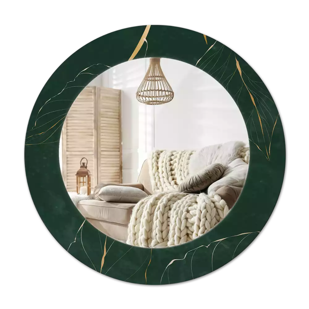 Espelho redondo decorativo Contorno da folha